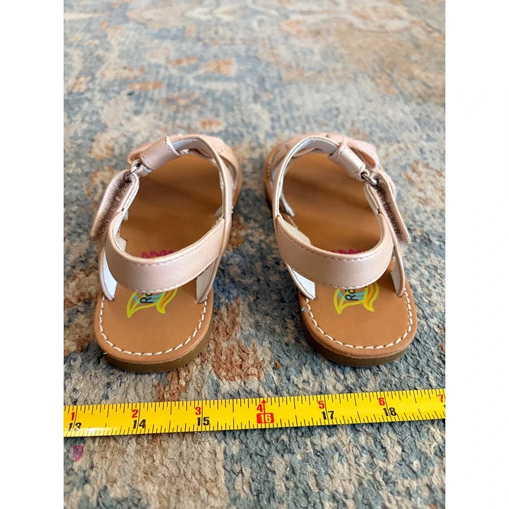 Rachel Shoes Aubree Pink Glitter Heart Sandals Toddler Little Girls Size 9